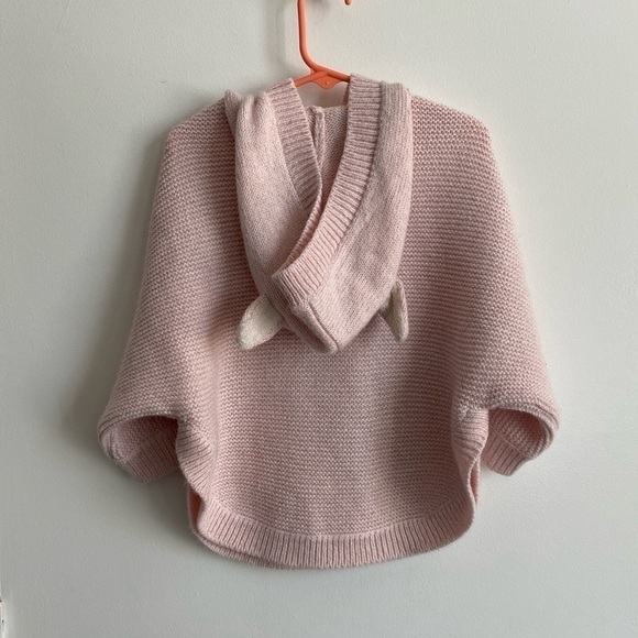 Cat & Jack, Girls Sweater Poncho, Pink, Barbiecore, Size 2T/3T - Picture 8 of 16